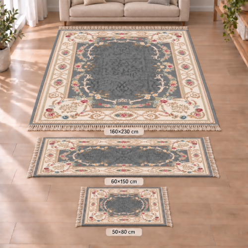 Σετ Χαλιών 3τμχ Flat Velvet με Κρόσια και Σχέδιο (160x230, 60x150, 50x80) WL0231-SET