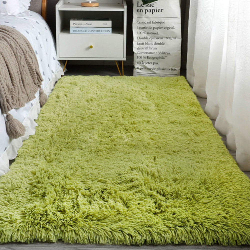 Χαλί Shaggy γούνινο πράσινο 200x290cm– Αφράτο & Απαλό | 100% Polyester