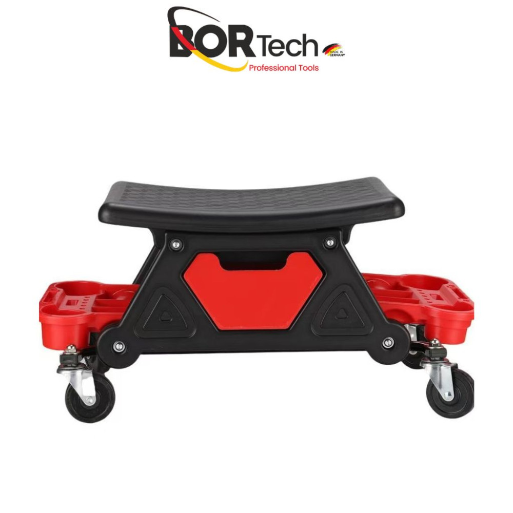 BORTECH Τροχήλατο Σκαμπό Συνεργείου με 4 Περιστρεφόμενες Ρόδες & Πλαϊνές Θήκες Αποθήκευσης