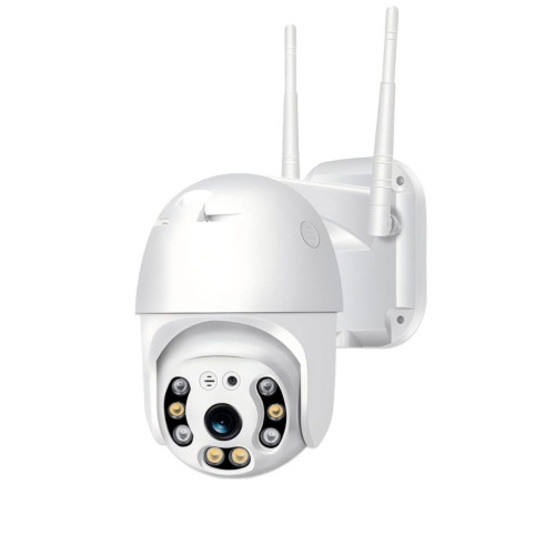 Περιστρεφόμενη Κάμερα Ασφαλείας Wi‑Fi PTZ Full HD 1080P με Ανίχνευση Κίνησης, Αυτόματη Παρακολούθηση και Νυχτερινή Όραση – Λευκή