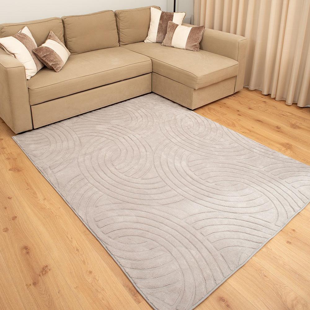 Γούνινο Χαλί Ανάγλυφο "COZY' Μονόχρωμο Γκρί 120x160cm MSC-004-GR-120