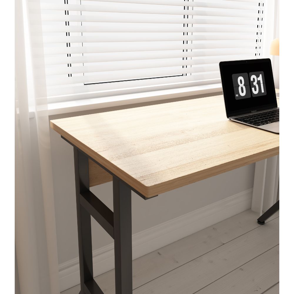 Μοντέρνο Ορθογώνιο Γραφείο με Ξύλινη Επιφάνεια & Μεταλλικά Πόδια 120x48x76cm 24006