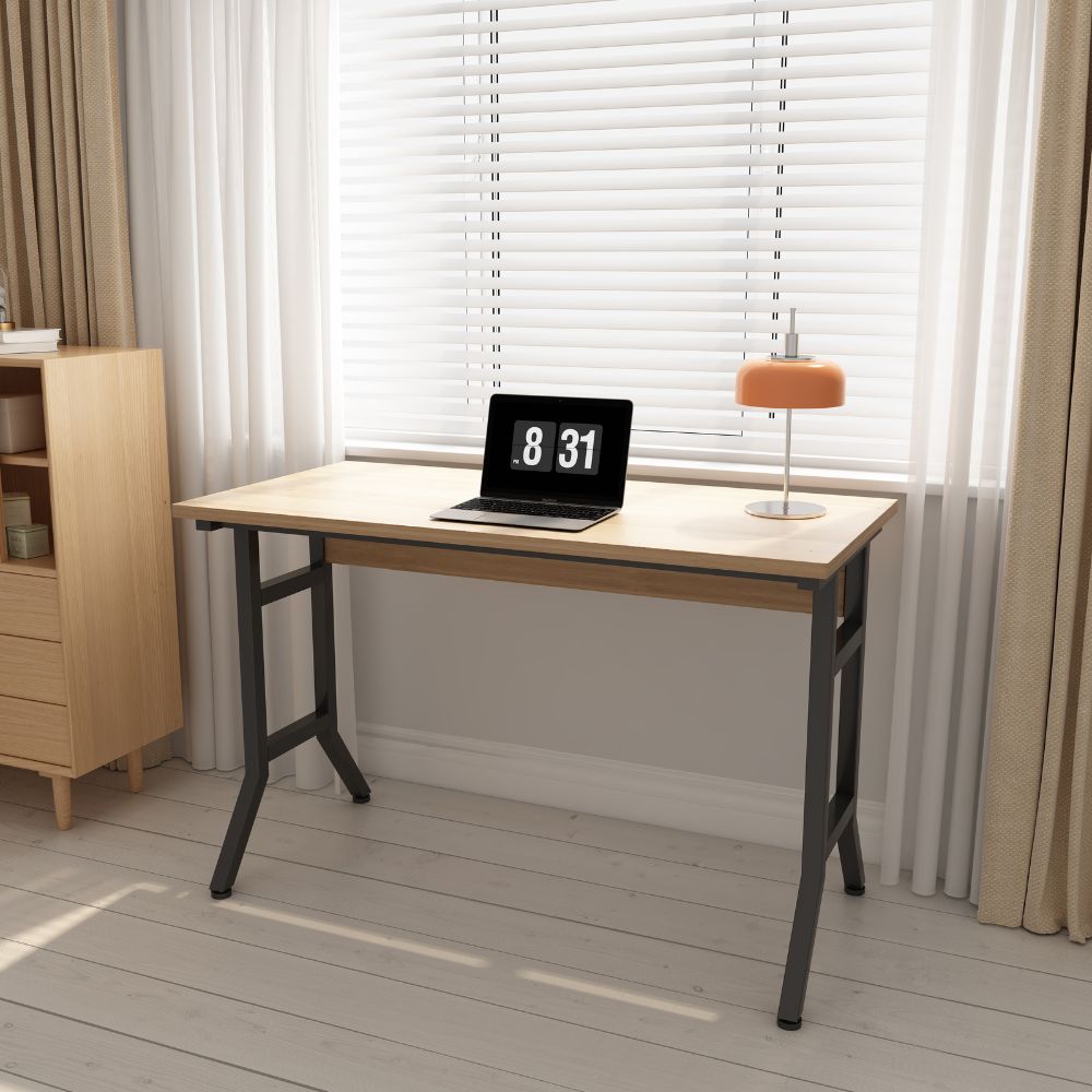 Μοντέρνο Ορθογώνιο Γραφείο με Ξύλινη Επιφάνεια & Μεταλλικά Πόδια 120x48x76cm 24006