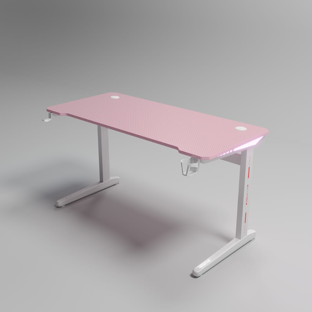 Γραφείο Gaming D2106 – RGB 7-Χρωμος Φωτισμός - Ροζ -140 × 60 × 74 cm