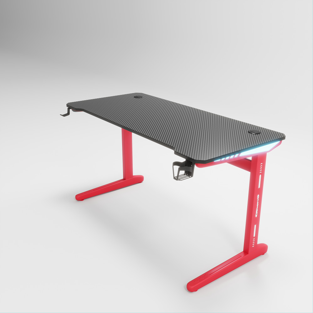Γραφείο Gaming D2106 – RGB 7-Χρωμος Φωτισμός - Λευκό -140 × 60 × 74 cm