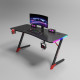 Γραφείο Gaming με φωτισμό RGB, υφή ανθρακονήματος και μεταλλικό σκελετό Μαύρο 140x60x74cm D2209-BLACK