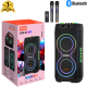 Επαναφορτιζόμενο Ηχείο Karaoke JBR-C107 60W με 2×10″, Bluetooth, RGB LED, TWS, Τηλεσκοπική Λαβή & 2 Ασύρματα Μικρόφωνα Επαναφορτιζόμενο Ηχείο Karaoke JBR-C107 60W με 2×10″, Bluetooth, RGB LED, TWS, Τηλεσκοπική Λαβή & 2 Ασύρματα Μικρόφωνα