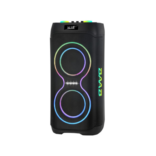 Επαναφορτιζόμενο Ηχείο Karaoke B206-05 60W DSP με 2×6,5″, Bluetooth, RGB LED, TWS & 2 Ασύρματα Μικρόφωνα
