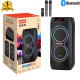 Επαναφορτιζόμενο Ηχείο Karaoke B208-03 60W με 2×8″, Bluetooth, RGB LED, TWS & 2 Ασύρματα Μικρόφωνα