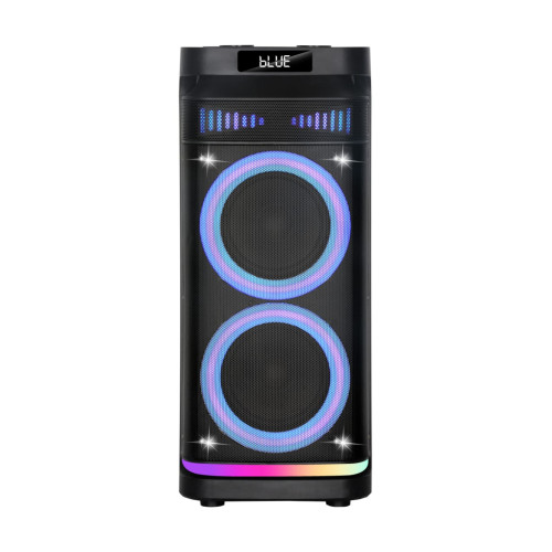 Επαναφορτιζόμενο Ηχείο Karaoke B210-08 60W DSP με 2×10″, Bluetooth, RGB LED, TWS & 2 Ασύρματα Μικρόφωνα
