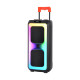 Επαναφορτιζόμενο Ηχείο Karaoke JBR-C107 60W με 2×10″, Bluetooth, RGB LED, TWS, Τηλεσκοπική Λαβή & 2 Ασύρματα Μικρόφωνα