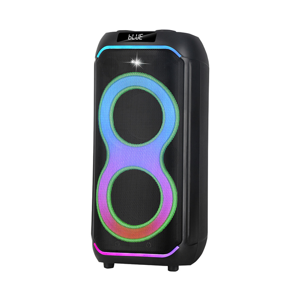 Επαναφορτιζόμενο Φορητό Ηχείο Karaoke  40W με 2×6,5″, Bluetooth, RGB LED, TWS & 2 Ασύρματα Μικρόφωνα