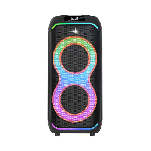 Επαναφορτιζόμενο Φορητό Ηχείο Karaoke  40W με 2×6,5″, Bluetooth, RGB LED, TWS & 2 Ασύρματα Μικρόφωνα