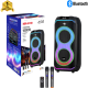 Επαναφορτιζόμενο Φορητό Ηχείο Karaoke  40W με 2×6,5″, Bluetooth, RGB LED, TWS & 2 Ασύρματα Μικρόφωνα