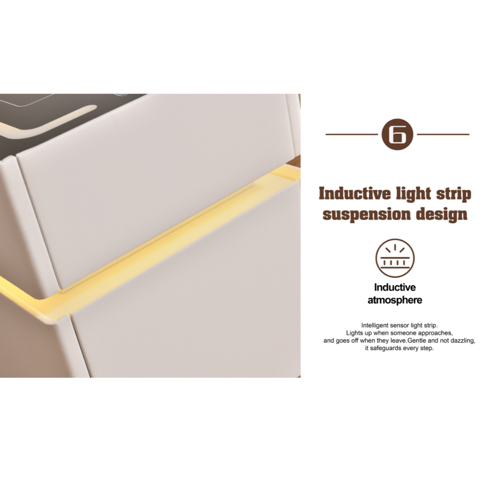 Έξυπνο Κομοδίνο με Ασύρματη Φόρτιση, Ηχείο Bluethooth, Δακτυλικό Αποτύπωμα & 3 Συρτάρια  50x40x40cm XXF01-BLACK