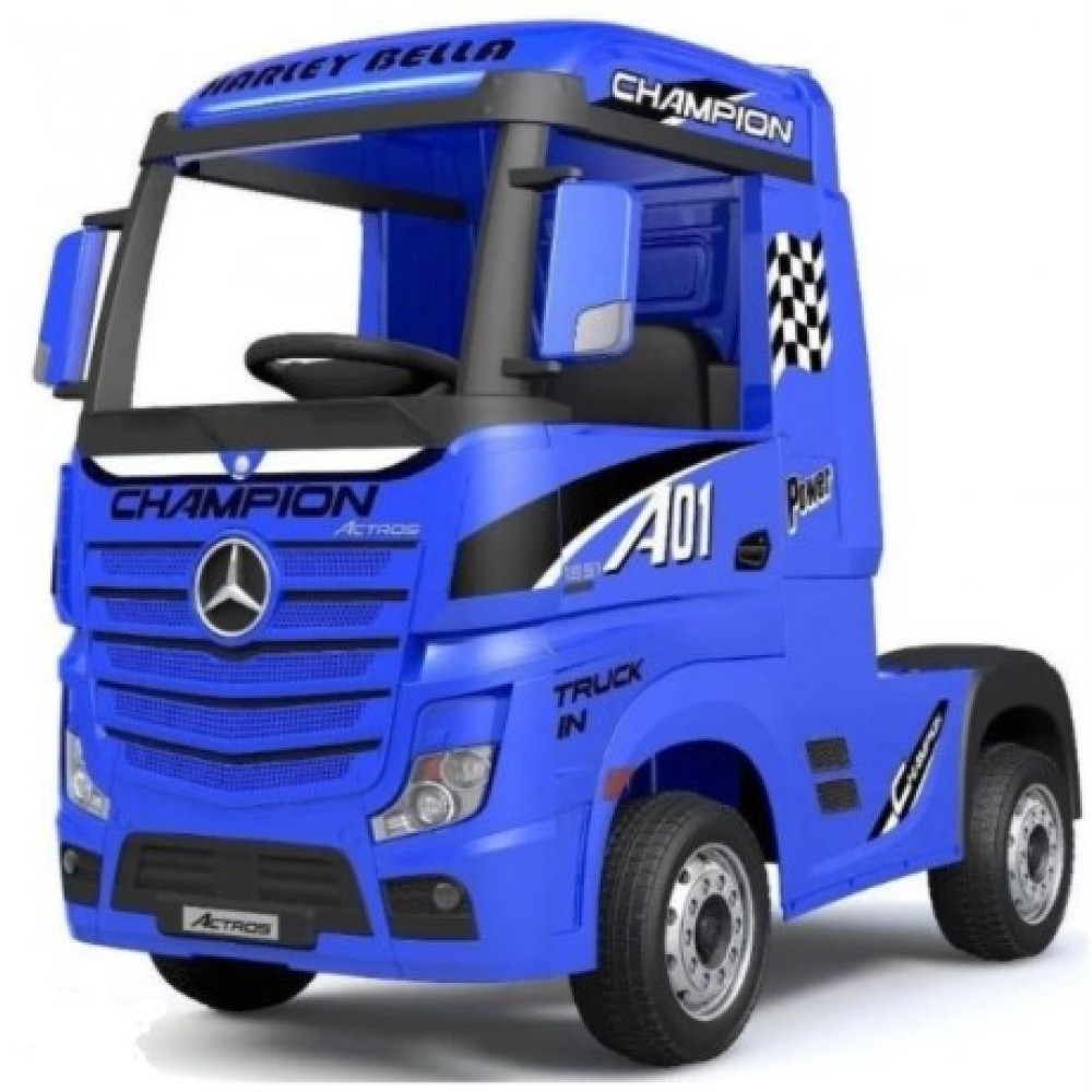 Ηλεκτροκίνητο Παιδικό Φορτηγό Mercedes-Benz Actros Licensed 12V με Δερμάτινο Κάθισμα & EVA Λάστιχα Μπλε  HL358-BLUE