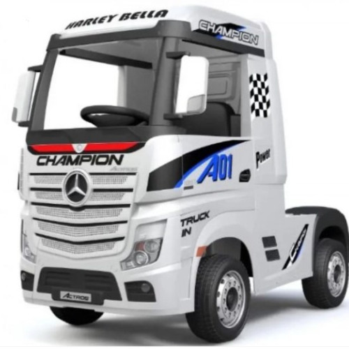 Ηλεκτροκίνητο Παιδικό Φορτηγό Mercedes-Benz Actros Licensed 12V με Δερμάτινο Κάθισμα & EVA Λάστιχα  Λευκό HL358-WHITE