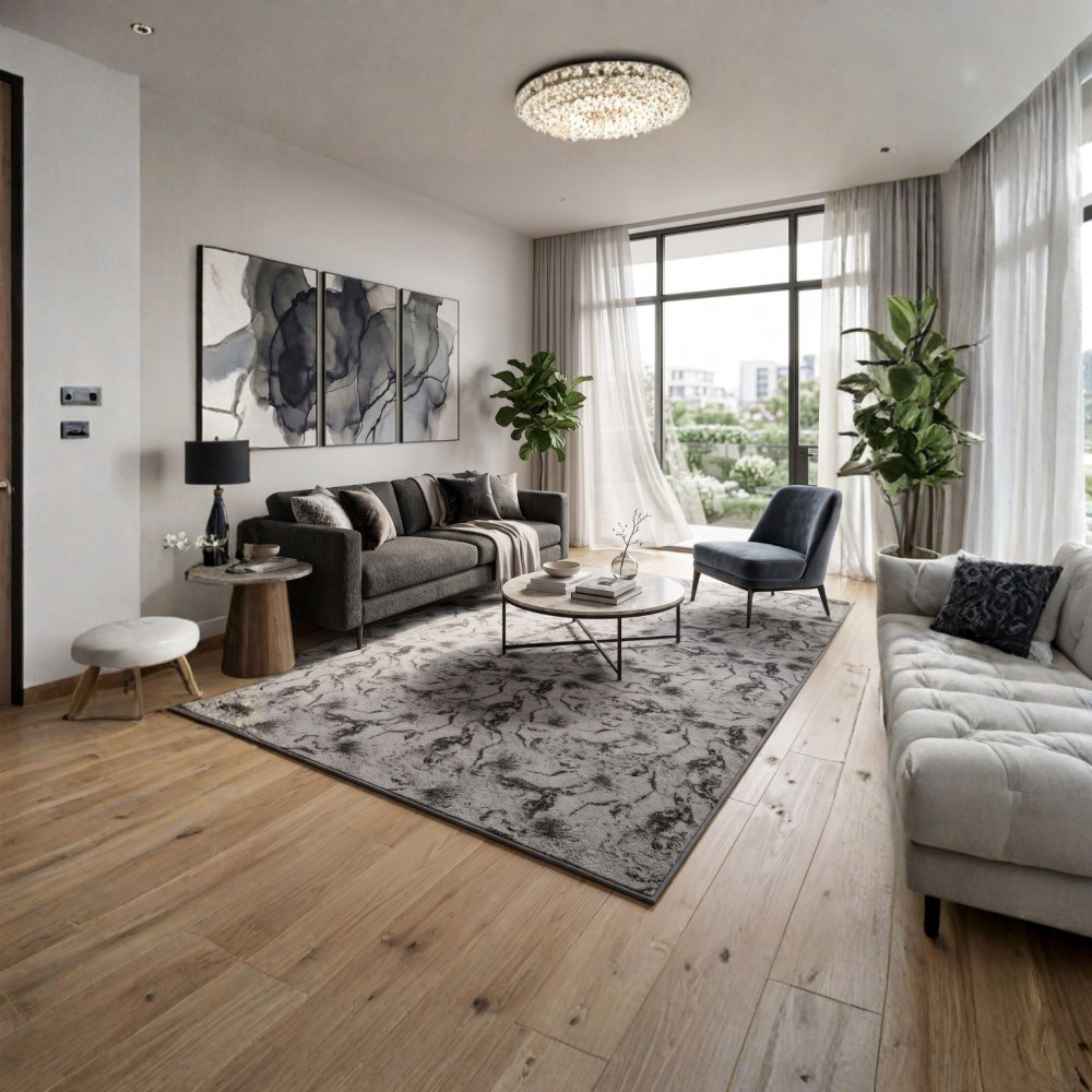 Μοκέτα Σαλονιού Opal Grey γκρι μαρμαρόμορφη 200x250 εκ.