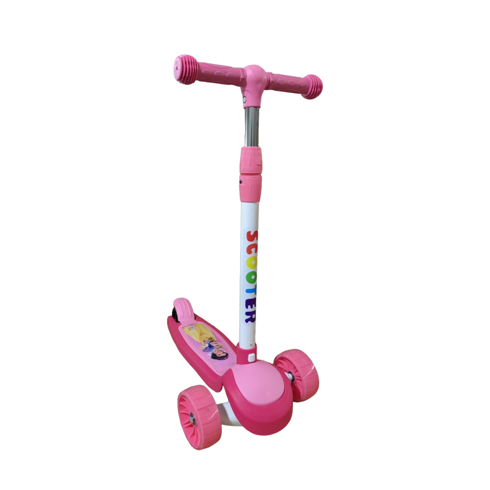 Παιδικό Πατίνι Χιονάτη 2–8 Ετών – Τρίτροχο, Ρυθμιζόμενο Τιμόνι, Με Μουσική & Ανθεκτική Κατασκευή Ροζ SCO303-PINK