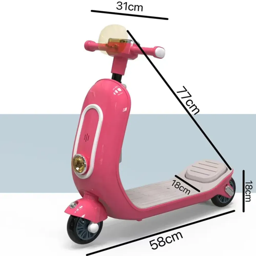 Παιδικό Πατίνι τύπου Vespa με Μουσική, Φώτα & LED Τροχούς – Ρυθμιζόμενο Τιμόνι για Παιδιά 2+ Κόκκινο 6611-RED