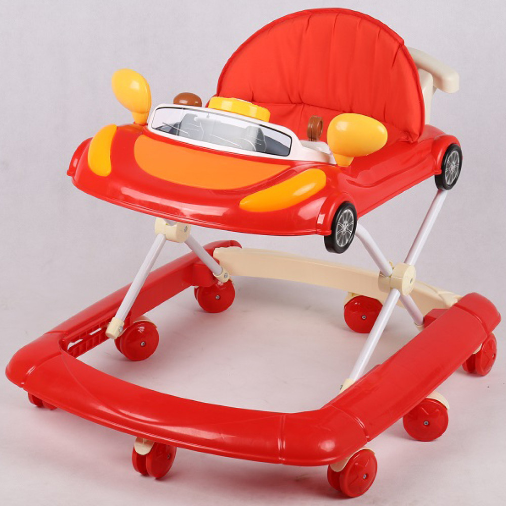 Βρεφική Περπατούρα Αυτοκινητάκι με Μουσική, Παιχνίδια & Χειρολαβή Γονέα – Αναδιπλούμενη | Από 6 Μηνών έως 3 Ετών Κόκκινο 303-RED