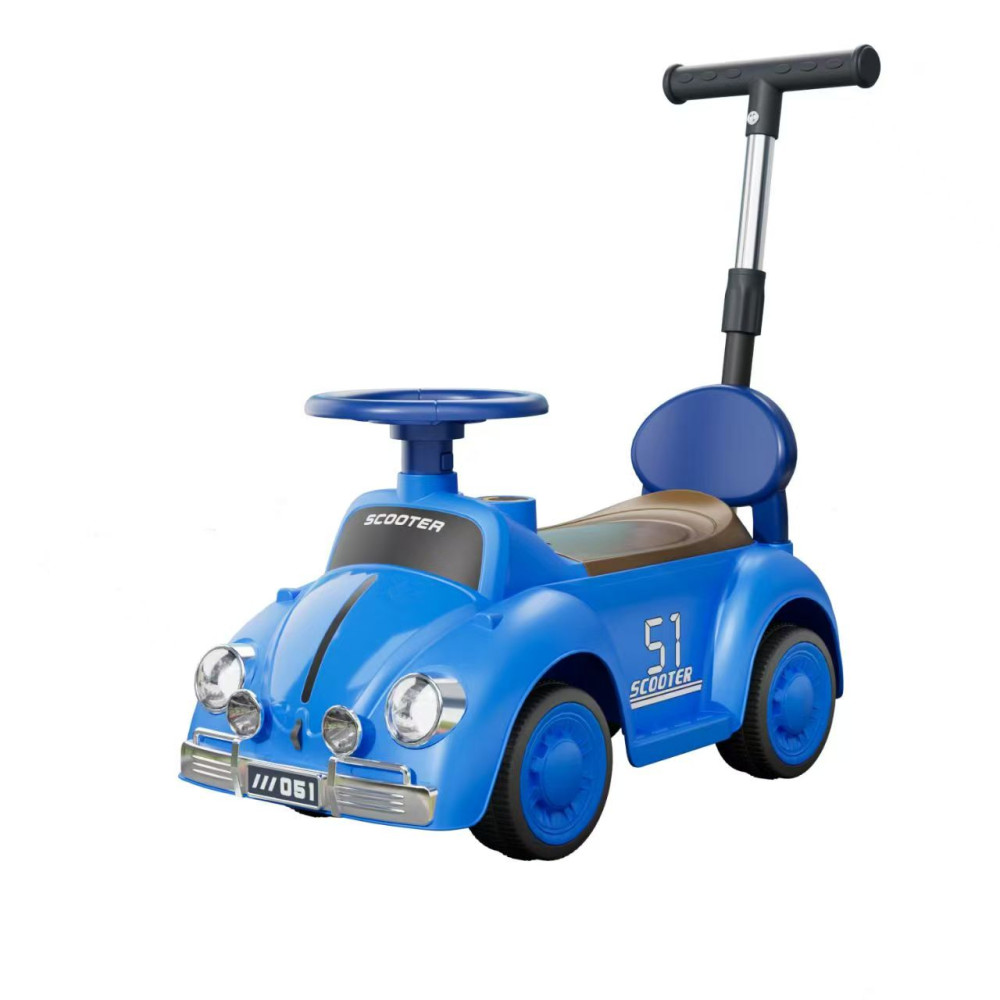 Περπατούρα τύπου Σκαραβαίο με χειρολαβή, Φώτα και Μουσική Μπλε 902-BLUE