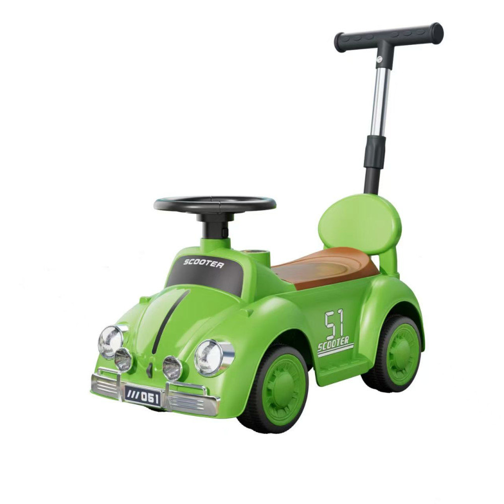 Περπατούρα τύπου Σκαραβαίο με χειρολαβή, Φώτα και Μουσική Πράσινο 902-GREEN