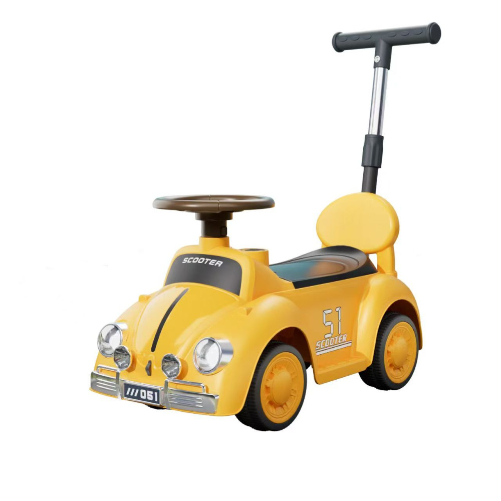 Περπατούρα τύπου Σκαραβαίο με χειρολαβή, Φώτα και Μουσική Κίτρινο 902-YELLOW