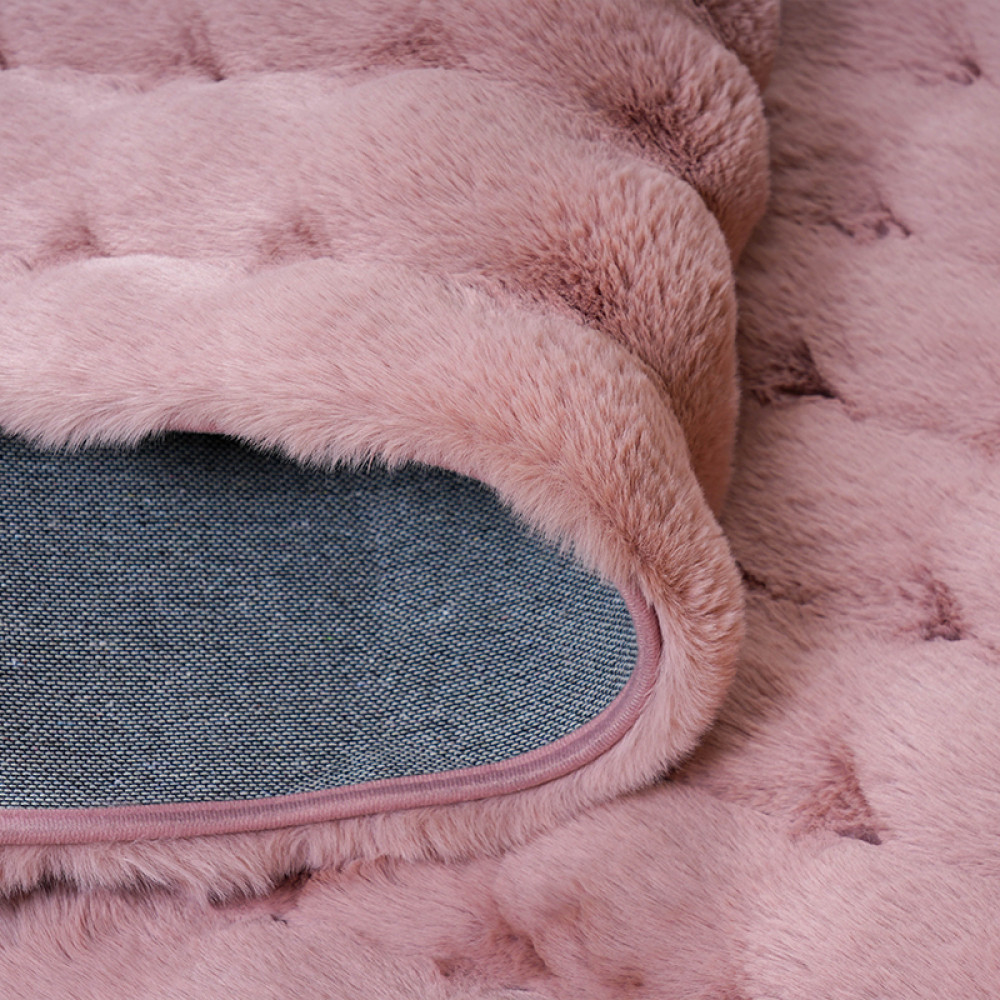 Διάδρομος γούνινος Rabbit Bubble μονόχρωμος ροζ πούδρα