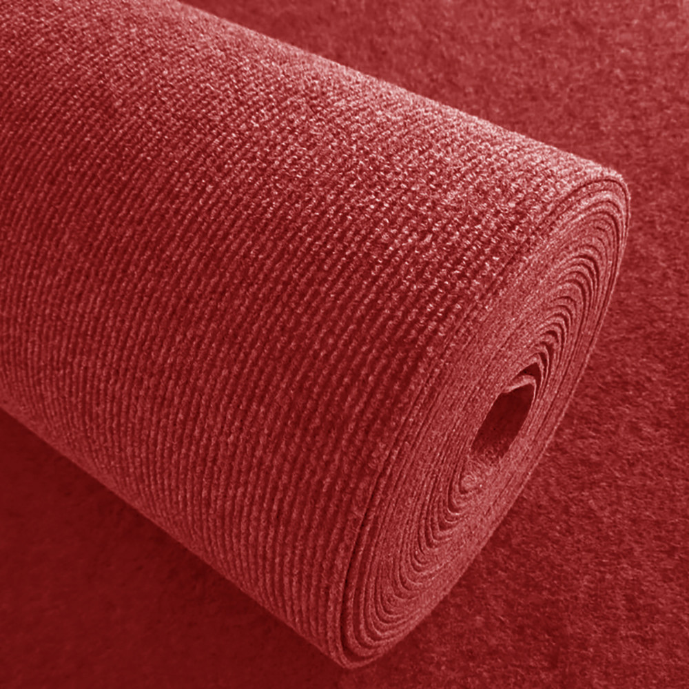 Homeone μοκέτα τσόχα ριγέ κόκκινο ρολό 2x50 μέτρα