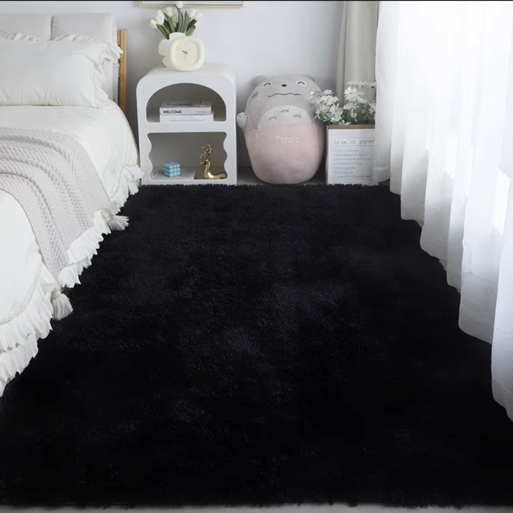 Πατάκι γούνινο μαύρο 60x90cm- άνεση και ζεστασιά