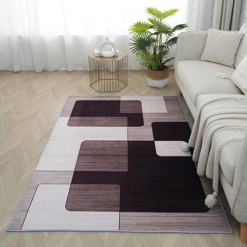 Αφράτο χαλί Flat Velvet 160x220cm, μονόχρωμο, βελούδινη υφή 12mm, σε μοντέρνα διακόσμηση σαλονιού