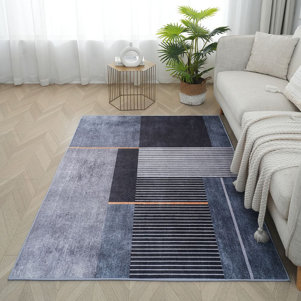 Αφράτο χαλί Flat Velvet 120x170cm, μονόχρωμο, βελούδινη υφή 12mm, σε μοντέρνα διακόσμηση σαλονιού