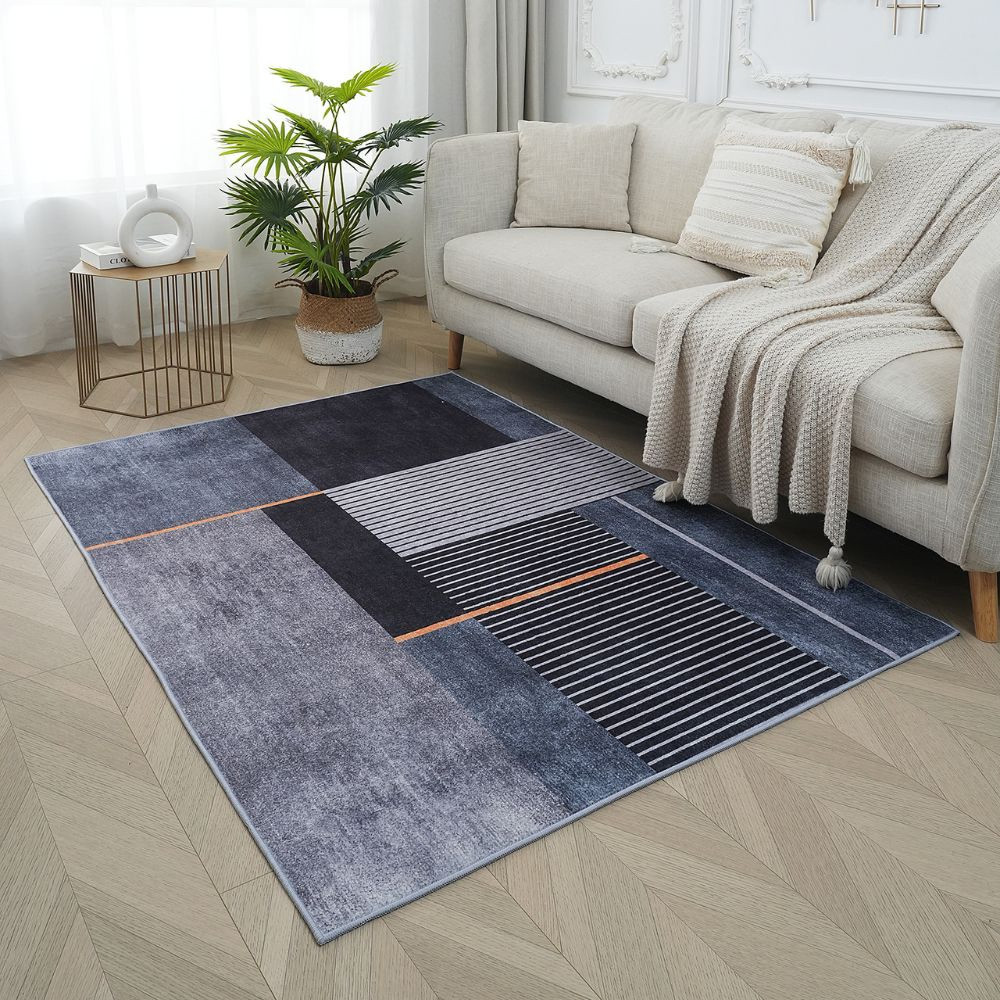 Αφράτο χαλί Flat Velvet 120x170cm, μονόχρωμο, βελούδινη υφή 12mm, σε μοντέρνα διακόσμηση σαλονιού