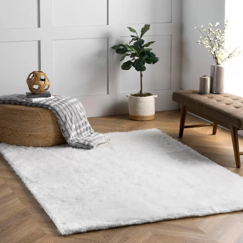 Γούνινο Χαλί Rabbit Μονόχρωμο Λευκό RBTWH - 160X210CM