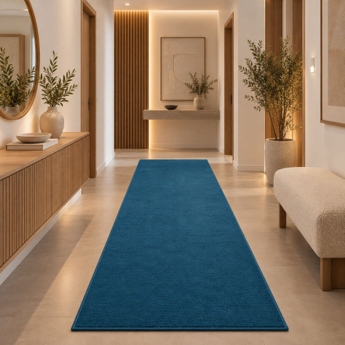 Διάδρομος Shaggy Soft Touch Μονόχρωμα Μπλέ 80cm J03-BLUE-diad