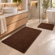 Σετ 2τμχ πατάκια Shaggy Soft Touch Μονόχρωμα Καφέ (50x80cm & 50x40cm) J03-COFFEE-PAT