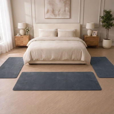 Σετ Κρεβατοκάμαρας 3τμχ Shaggy Soft Touch Σκούρο Γκρί (2×70×130 + 1×70×200cm) J03-DARKGRAY-SET