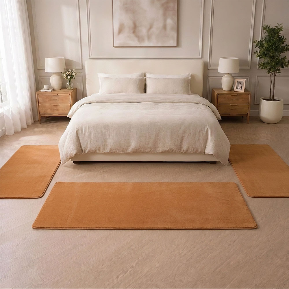 Σετ Κρεβατοκάμαρας 3τμχ Shaggy Soft Touch Caramel (2×70×130 + 1×70×200cm) J03-KHAKI-SET