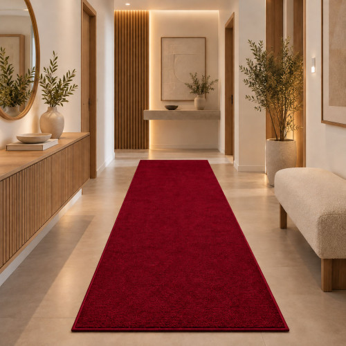 Διάδρομος Shaggy Soft Touch Μονόχρωμα Μπορντό 80cm J03-WINERED-diad