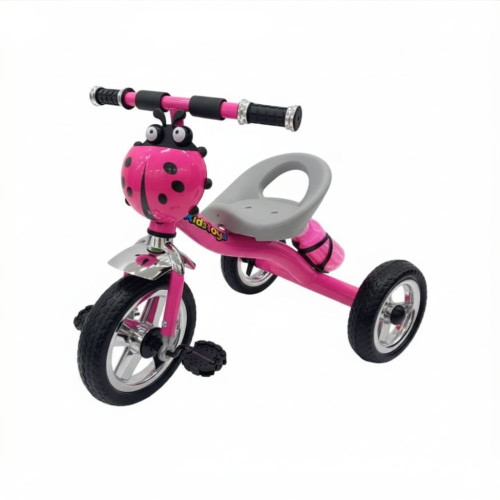 Ποδηλατάκι Μεταλλικό Τρίκυκλο Πασχαλίτσα Κόκκινο με Μουσική και Παγούρι LY-228-PINK