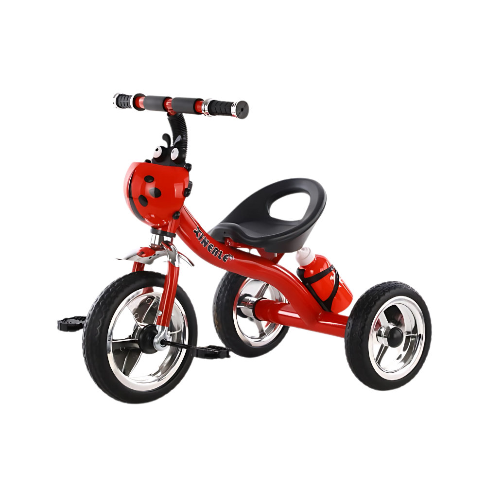 Ποδηλατάκι Μεταλλικό Τρίκυκλο Πασχαλίτσα Κόκκινο με Μουσική και Παγούρι LY-228-RED