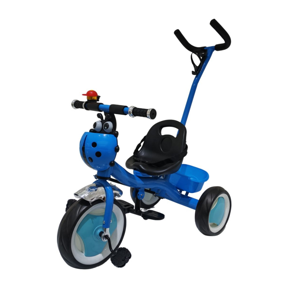 Παιδικό Τρίκυκλο Πασχαλίτσα με Μουσική, Χειρολαβή Γονέα & Αποθηκευτικό Χώρο – Με Πετάλια | 2-6 Ετών Μπλε LY-559-BLUE
