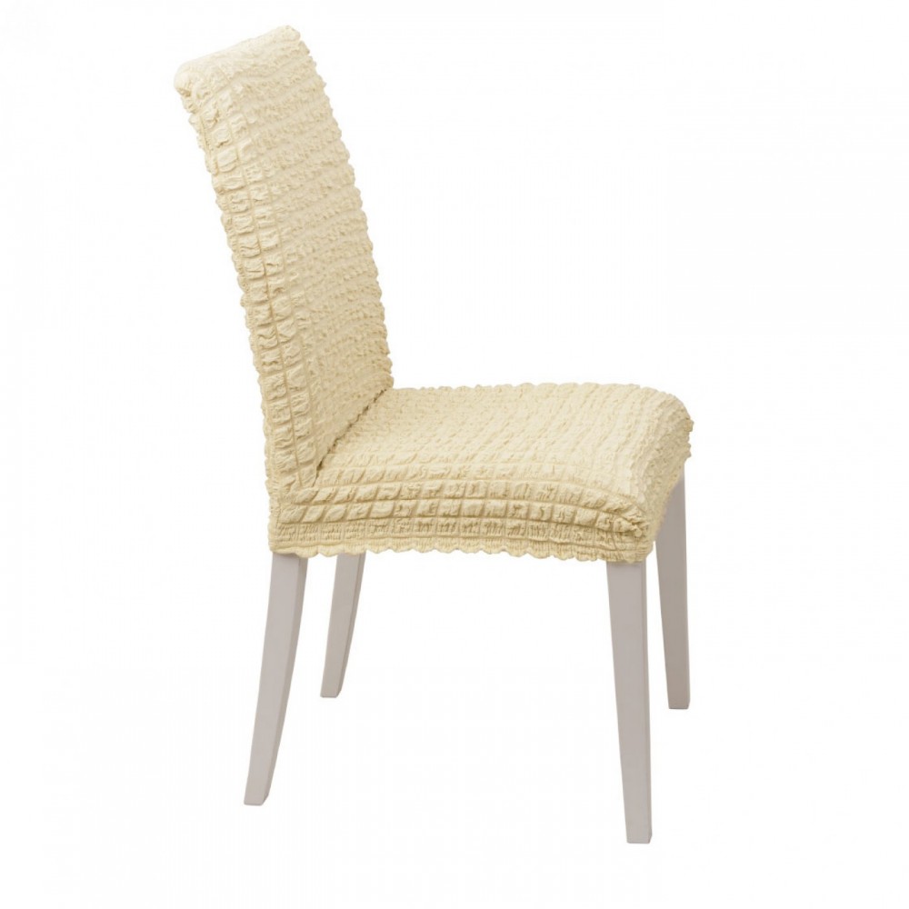 HomeOne Μεμονωμένο Ελαστικό Καλύμμα Καρέκλας χωρίς βολάν με πλάτη Εκρού C0-01