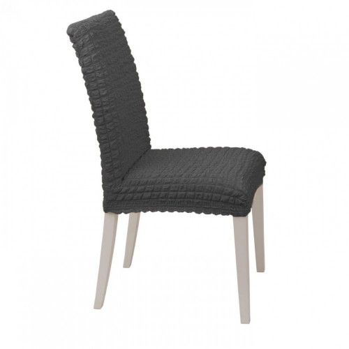 HomeOne Μεμονωμένο Ελαστικό Καλύμμα Καρέκλας χωρίς βολάν με πλάτη Γκρι C0-03