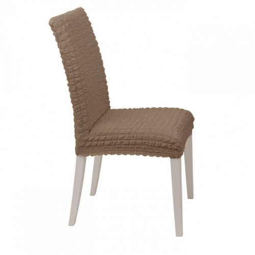 HomeOne (Σετ 6τμχ) Ελαστικό Καλύμμα Καρέκλας χωρίς βολάν με πλάτη Βιζόν C0-04-6P