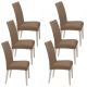 HomeOne (Σετ 6τμχ) Ελαστικό Καλύμμα Καρέκλας χωρίς βολάν με πλάτη Βιζόν C0-04-6P