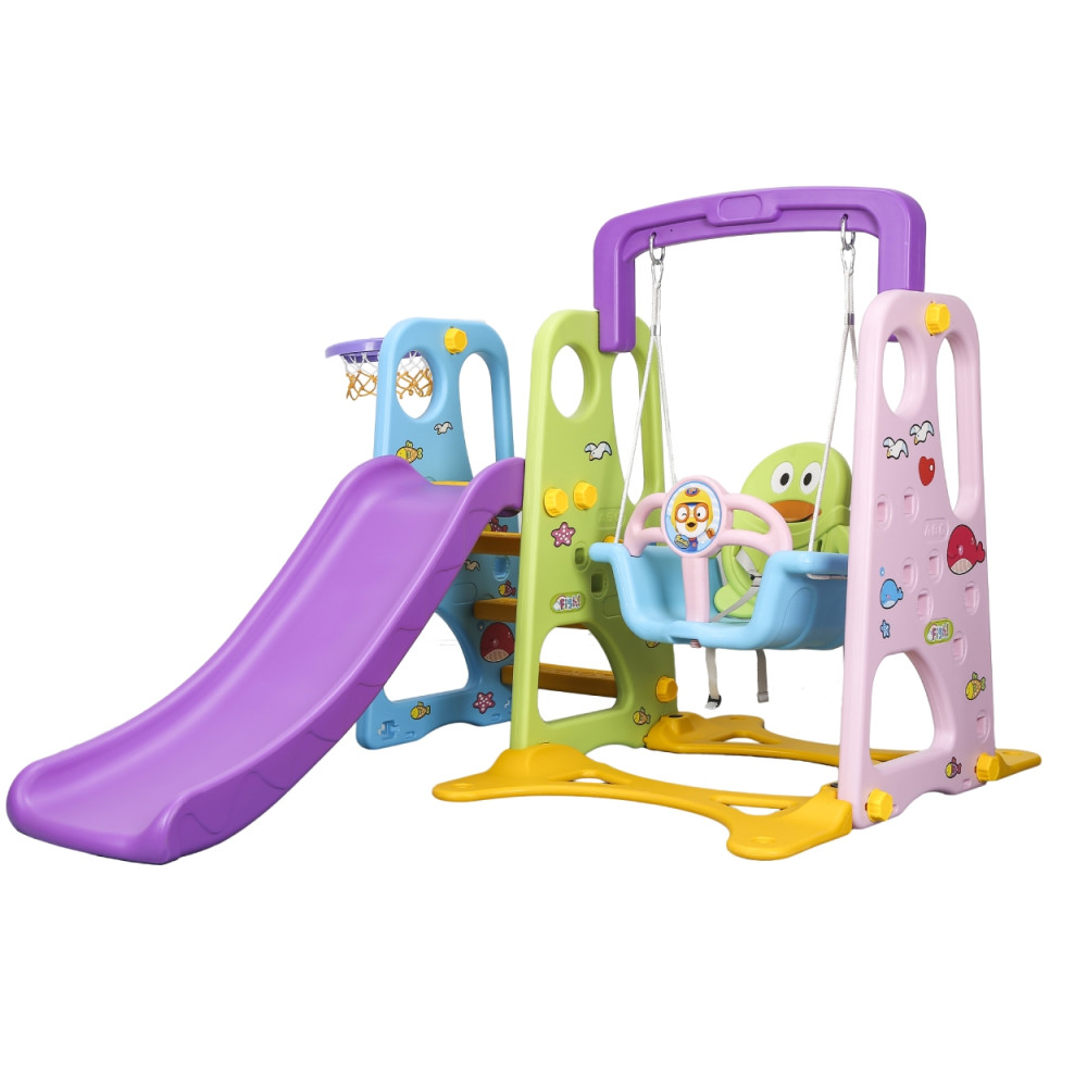 Πλαστική Τσουλήθρα Παπάκι με Κούνια Πολύχρωμη ABC03-CF