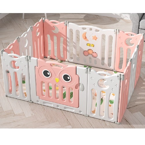 Πλαστικός Παιδότοπος Φράχτη Παιχνιδιού Owl Ροζ MTY03-PN