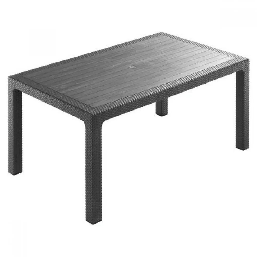 Τραπέζι Πολυπροπυλενίου Rattan 150x90x75cm HM5737.10 Ανθρακί
